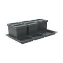 Coș de gunoi gri pentru reciclare/ încorporat 3x12 l din plastic Metropolis Flip-up – Elletipi