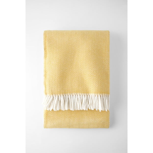 Pled din amestec de bumbac Euromant Skyline, 140 x 180 cm, galben