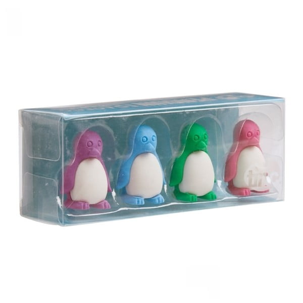Set 4 gume de șters parfumate TINC Penguins 