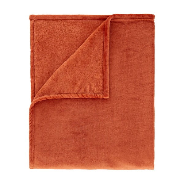 Cuvertură portocalie din micropluș pentru pat dublu 200x240 cm Raschel – Catherine Lansfield-image-4