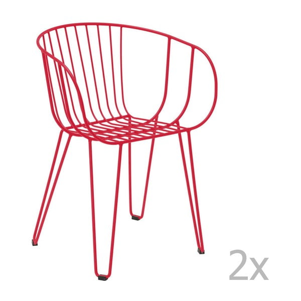 Set 2 scaune de grădină Isimar Olivo, roșu