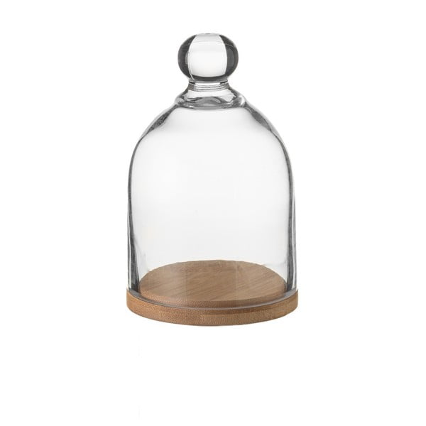 Tavă din lemn, capac clopot din sticlă Unimasa Dome on Wood
