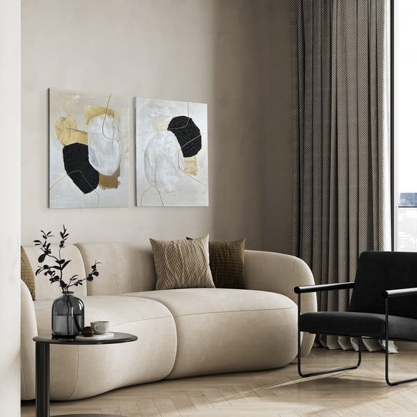 Set de tablouri cu detalii pictate manual 2 buc. 50x70 cm Crystal – Styler-image-1