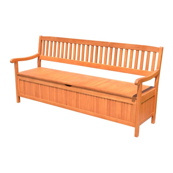 Bancă de grădină cu spațiu de depozitare din lemn de eucalipt Garden, lungime 187 cm Houston - Garden Pleasure-image-1