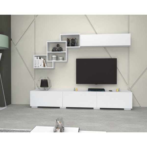 Masă TV albă 210x40 cm Fly - Gauge Concept-image-2