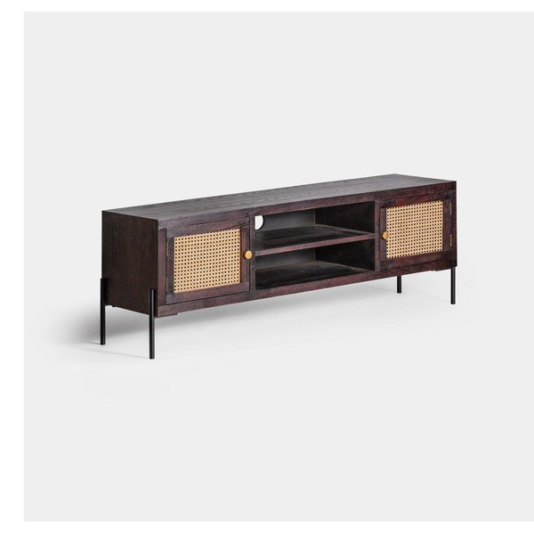 Comodă TV  din lemn de brad negru-natural 150x50 cm Kenia – Burkina-image-1