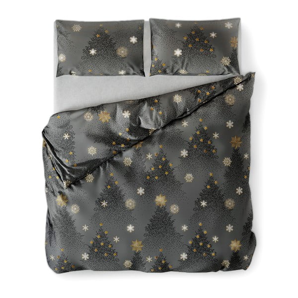Lenjerie de pat din flanel cu motive de Crăciun pentru pat dublu AmeliaHome Silentnight, 200 x 220 cm