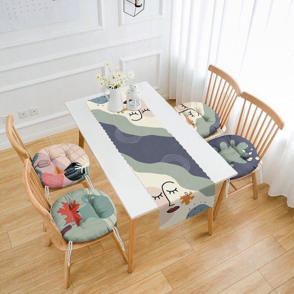 Set 4 perne de scaun și napron 45x140 cm – Mila Home-image-1