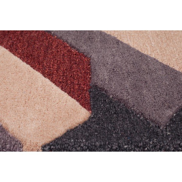 Covor țesut manual Flair Rugs Salon, 120 x 170 cm, roșu - gri-image-4