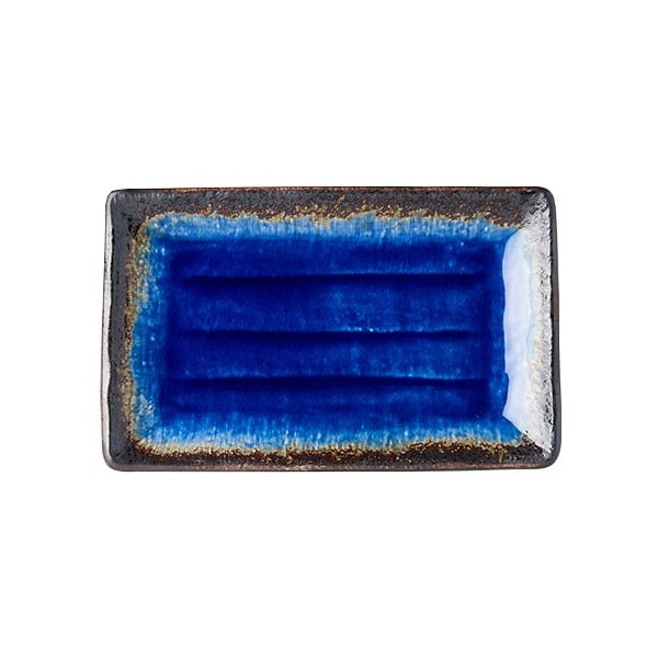Farfurie servire din ceramică MIJ Cobalt, 21 x 13 cm, albastru