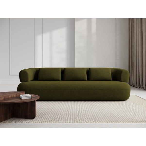 Canapea verde cu tapițerie din țesătură bouclé 226 cm Jenny – Micadoni Home-image-1