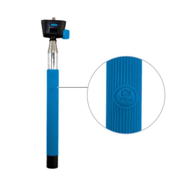 Selfie stick/bară bluetooth pentru telefon InnovaGoods, albastru