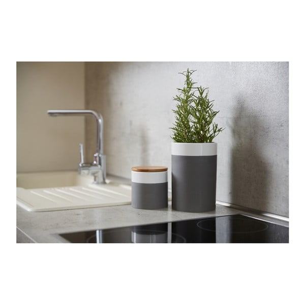 Cutie depozitare din ceramică cu capac din bambus Wenko Malta, 450 ml-image-3