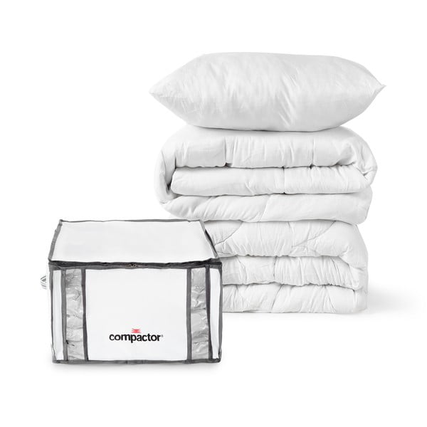 Cutii de depozitare pentru haine 2 buc. din material textil cu vacuum/cu pereți întăriți 42x25x25 cm Life – Compactor-image-1