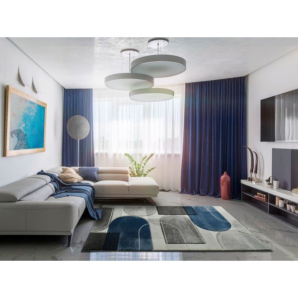 Covor Universal Mya, 120 x 170 cm, albastru - gri-image-1