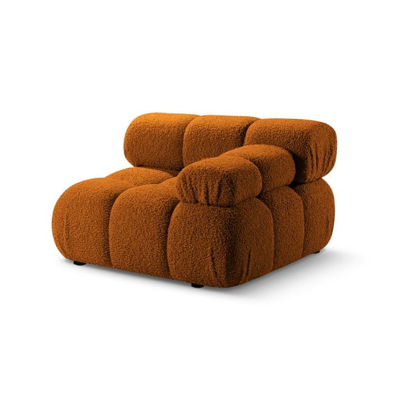 Modul pentru canapea modulară portocaliu cu tapițerie din țesătură bouclé (cu colț pe partea dreaptă) Bellis – Micadoni Home-image-4