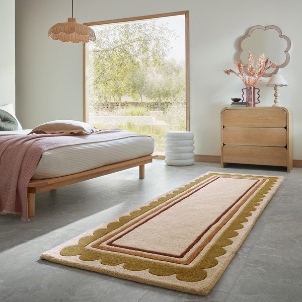 Covor tip traversă în culoare naturală țesut manual din lână 80x230 cm Lois – Flair Rugs-image-1