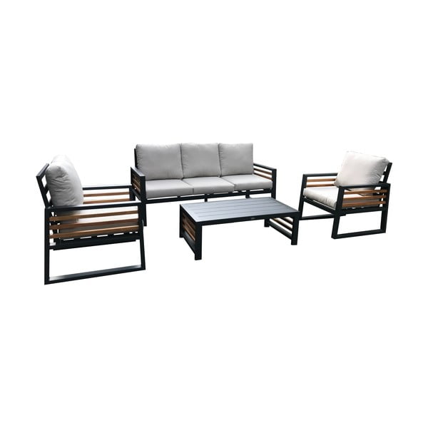 Set mobilier de grădină gri din aluminiu pentru 5 persoane Colmar – Rojaplast-image-1