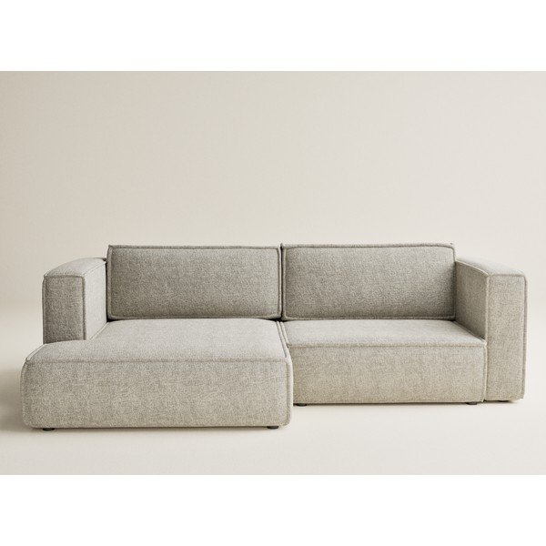 Colțar bej extensibil/cu spațiu de depozitare cu tapițerie din chenille (cu colț pe partea stângă/cu șezlong) Velto – Maison de Rêve-image-2