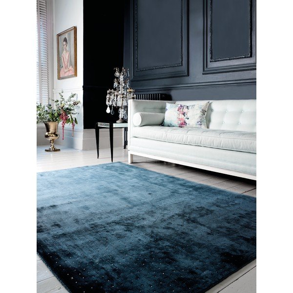 Covor țesut manual Flair Rugs Swarowski, 160 x 230 cm, albastru închis-image-3