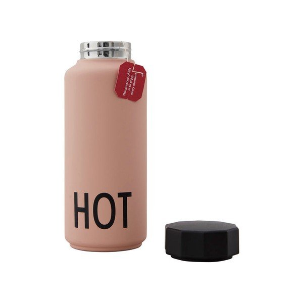 Sticlă termos Design Letters Hot, 500 ml, roz prăfuit-image-3
