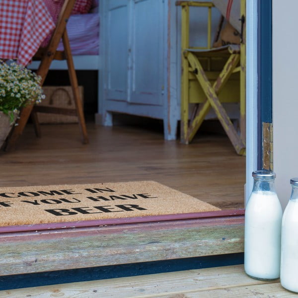 Covoraș de intrare din fibre de nucă de cocos 40x60 cm Come again and bring beer – Artsy Doormats-image-4