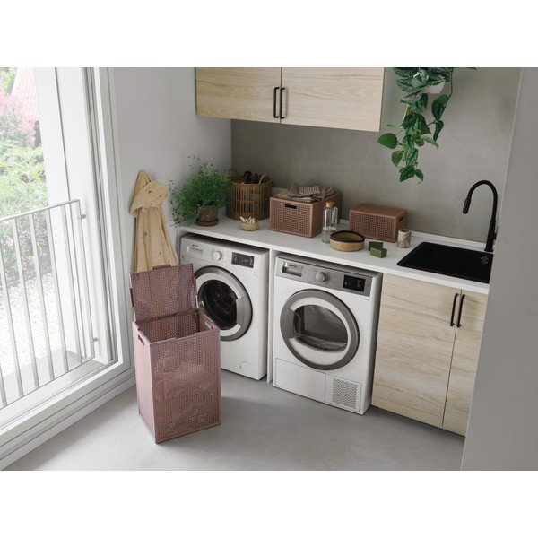 Coș de rufe roz prăfuit din plastic reciclat 60 l Kaya – Curver-image-2