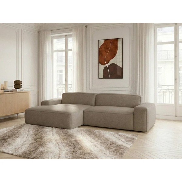 Colțar taupe extensibil/cu reglaj electric al șezutului (cu colț pe partea stângă) Abel – Bobochic Paris-image-1
