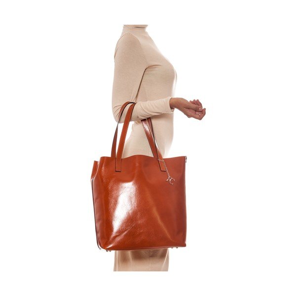 Poșetă din piele Renata Corsi 3001 Cognac-image-1