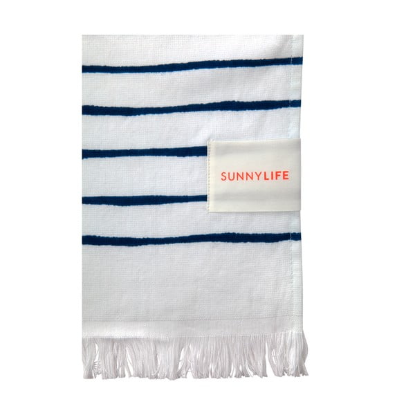 Prosop de plajă Sunnylife Nouveau Bleu, alb-albastru-image-1