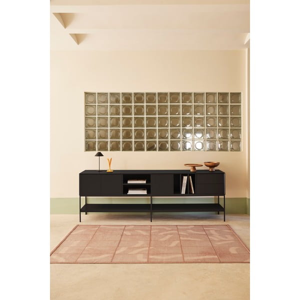 Comodă TV neagră 220x74x45 cm Platt – Teulat-image-1