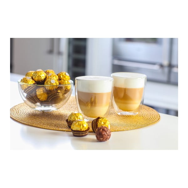Căni 2 buc. cu perete dublu/pentru latte din sticlă 320 ml Amo – Vialli Design-image-1