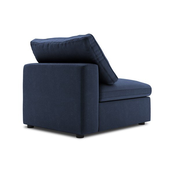 Modul cu tapițerie din catifea pentru canapea de mijloc Windsor & Co Sofas Galaxy, albastru închis-image-3