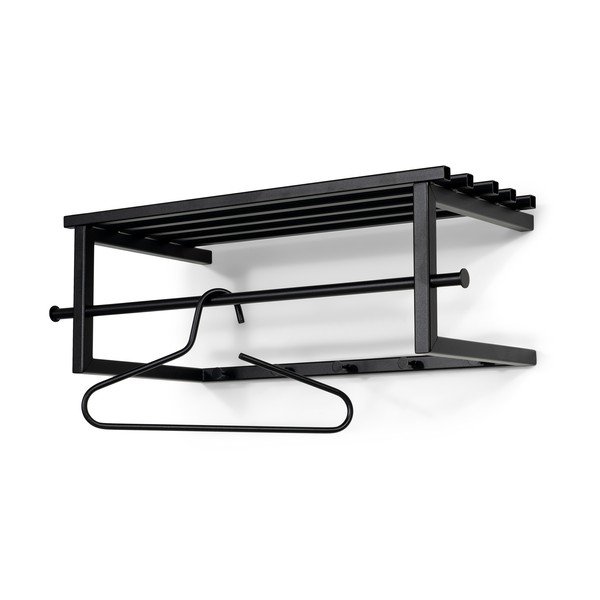 Cuier de perete negru cu raft din metal 76 cm Marco – Spinder Design-image-3