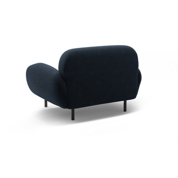 Fotoliu albastru închis cu tapițerie din țesătură bouclé Poppy – Micadoni -image-2