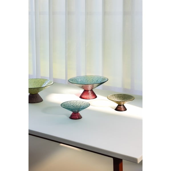 Bol roșu/albastru pentru fructe din sticlă ø 25 cm Bonbon – Hübsch-image-3