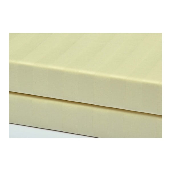 Lenjerie de pat galben-deschis din damasc pentru pat de o persoană 140x200 cm Damask -image-1