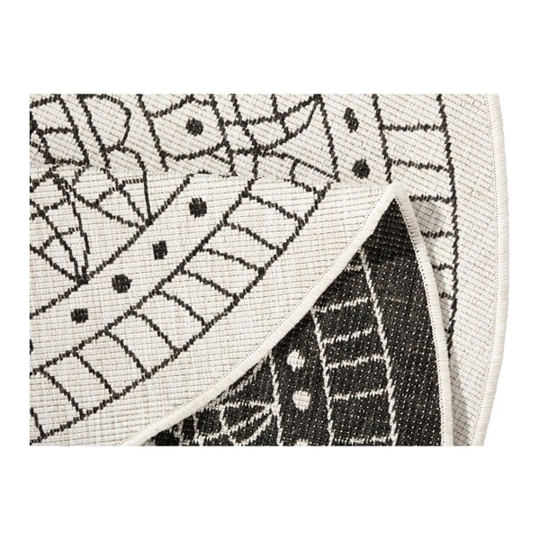 Covor adecvat pentru exterior NORTHRUGS Porto, Ø 200 cm, negru - crem-image-3