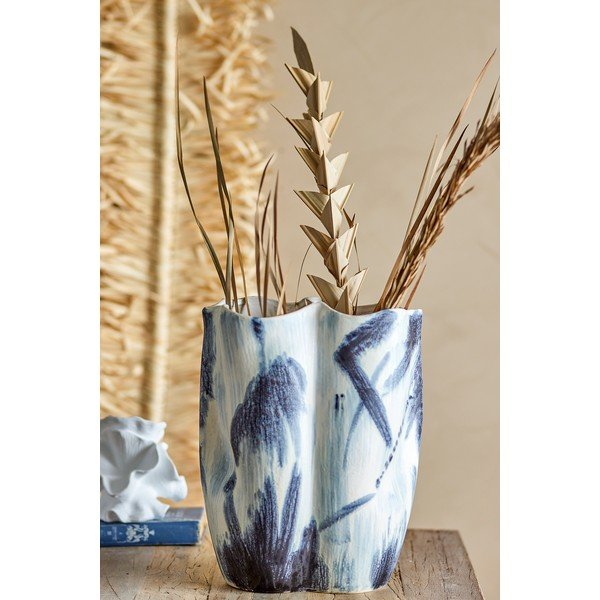 Vază neagră-albă din gresie (înălțime 37 cm) Elira – Bloomingville-image-1