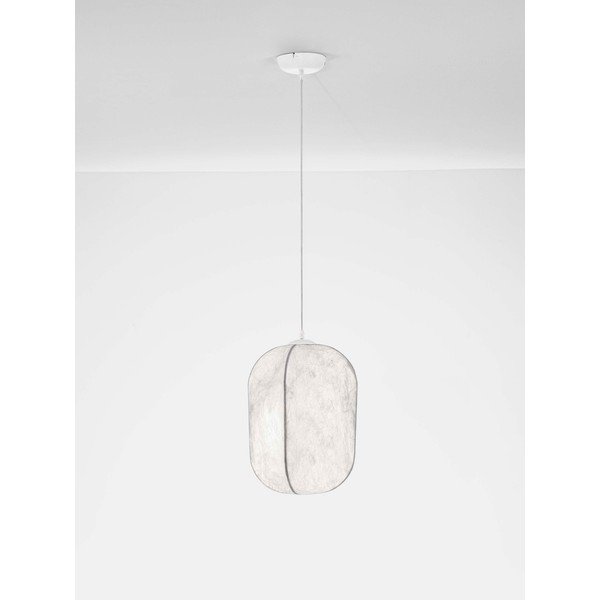 Lustră albă din metal cu abajur textil ø 30 cm Pierida – Nova Luce-image-2