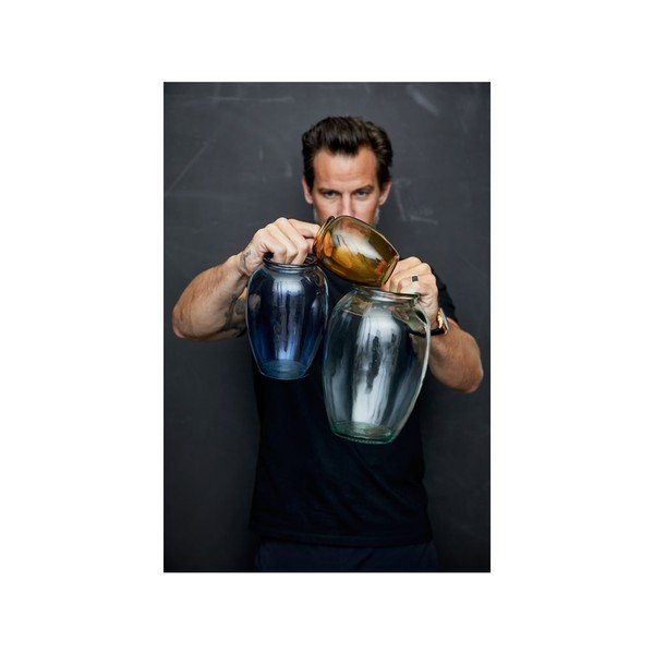 Vază de sticlă Bitz Kusintha, ø 14 cm, albastru-image-3