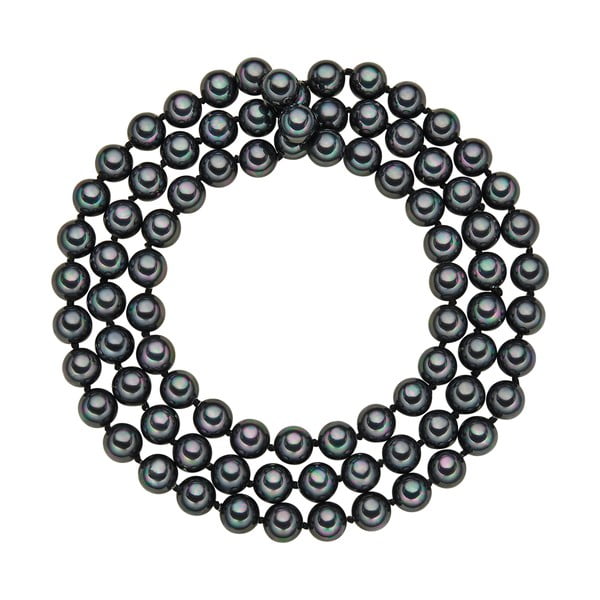 Lănțișor cu perle negru antracit Perldesse Muschel, ⌀ 8 mm, lungime 80 cm