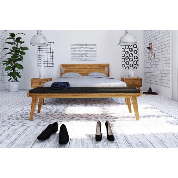 Bancă din stejar cu șezut gri Retro - The Beds-image-3