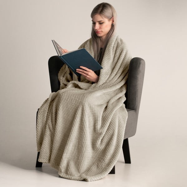 Pătură din microfibră DecoKing Henry, 150 x 200 cm, maro deschis-image-1