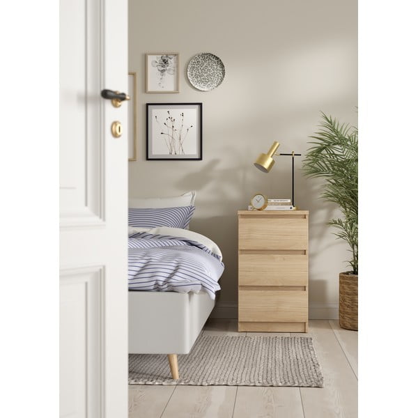 Comodă în culoare naturală cu aspect de lemn de stejar 40x70x50 cm Naia – Tvilum-image-1