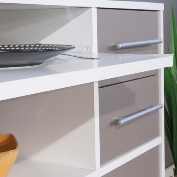 Sistem depozitare pe roți pentru bucătărie, cu rafturi TemaHome Marius, gri-image-1