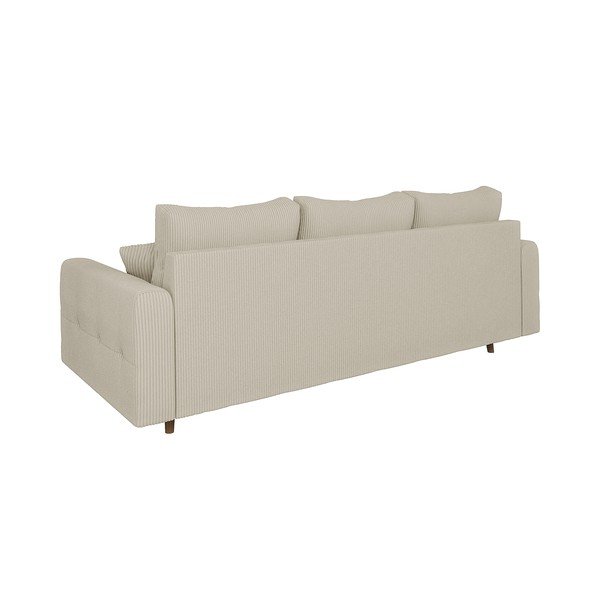 Canapea bej cu tapițerie din catifea reiată  210 cm Ariella – Ropez-image-2