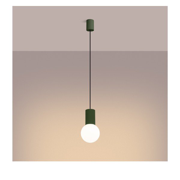 Lustră verde din sticlă opal ø 12 cm Orbital – Sollux-image-2