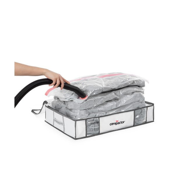Cutie de depozitare pentru haine din material textil cu vacuum/cu pereți întăriți 65x50x15,5 cm Life – Compactor-image-3