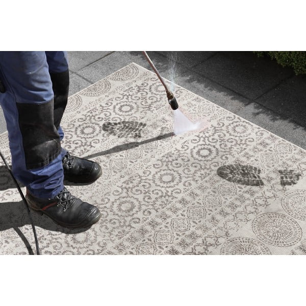 Covor exterior Ragami Circle, 80x150, gri - alb-image-2